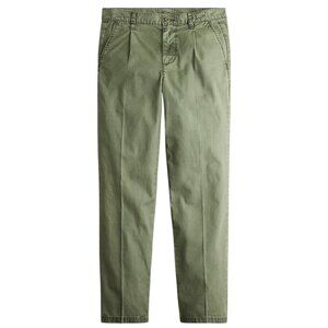 EUC Women's J. CREW Pleated Slouchy‎ Boyfriend Chino Green | Size 27